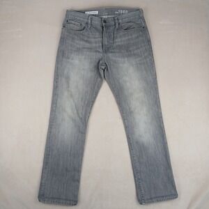 Gap 33x31 Mens Jeans Straight Gray Stretch Silver Strand